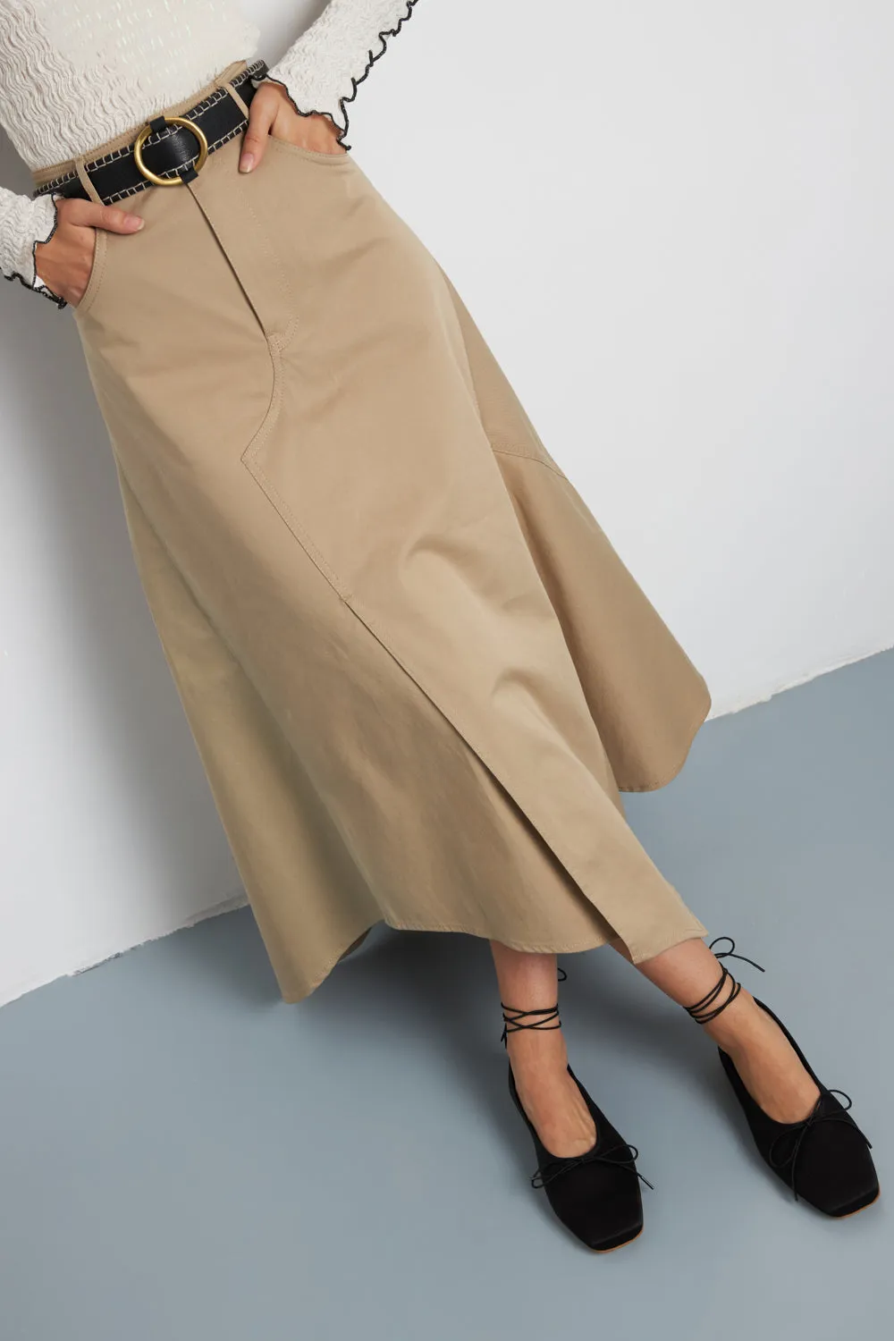 Sienna Ballet Flats in Black Satin