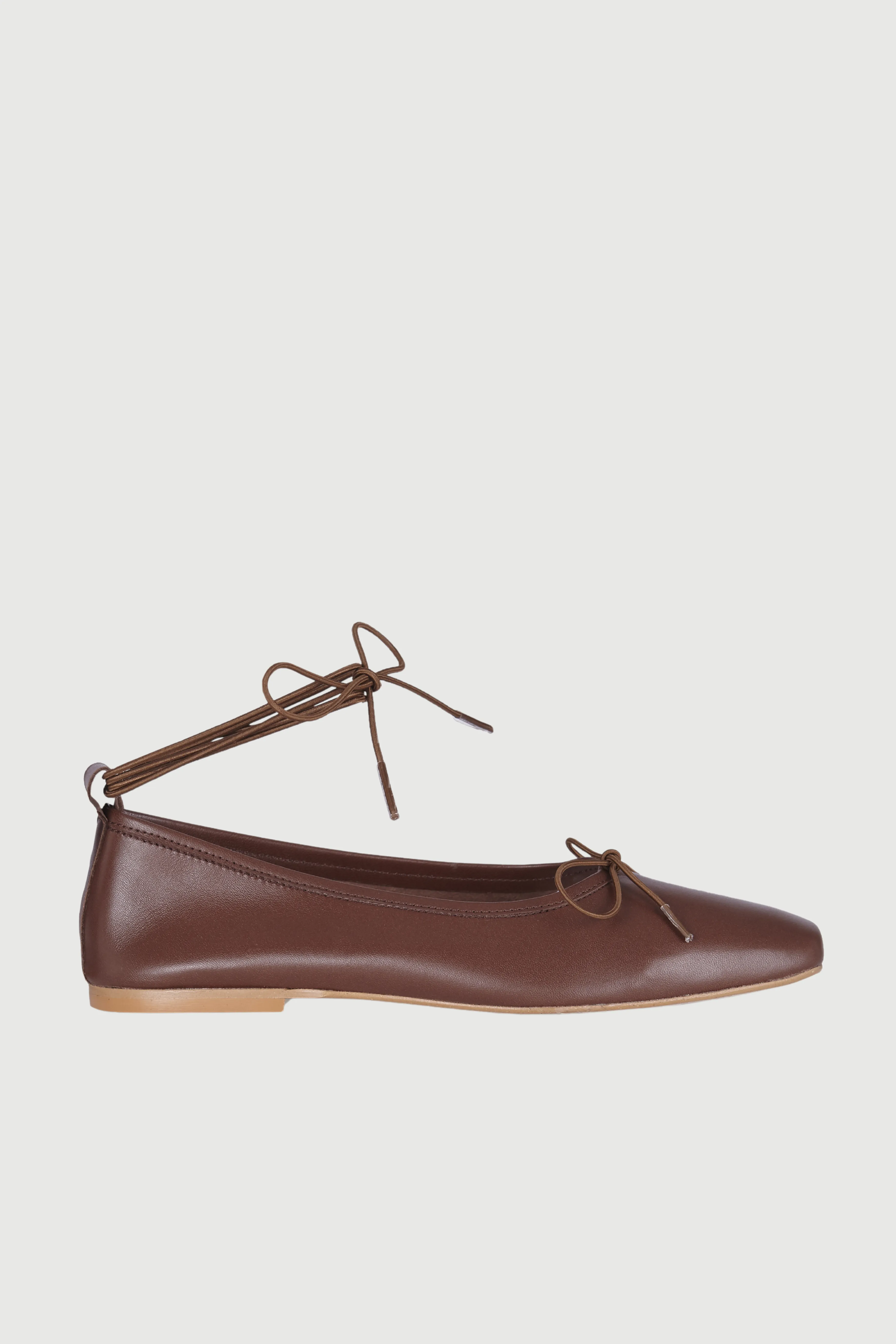 Sienna Ballet Flats in Chocolate Leather