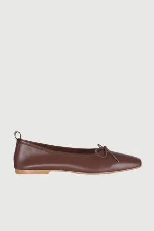 Sienna Ballet Flats in Chocolate Leather
