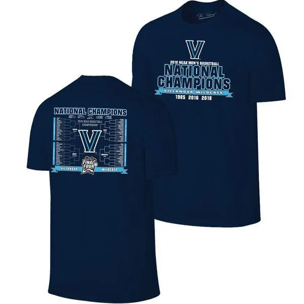 Villanova Wildcats 2018 NCAA Men's National Champions Navy Bracket T-Shirt