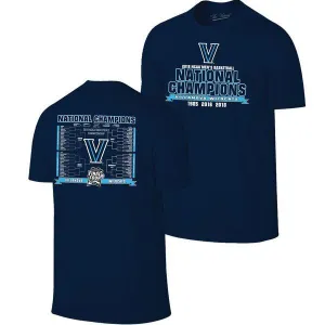 Villanova Wildcats 2018 NCAA Men's National Champions Navy Bracket T-Shirt