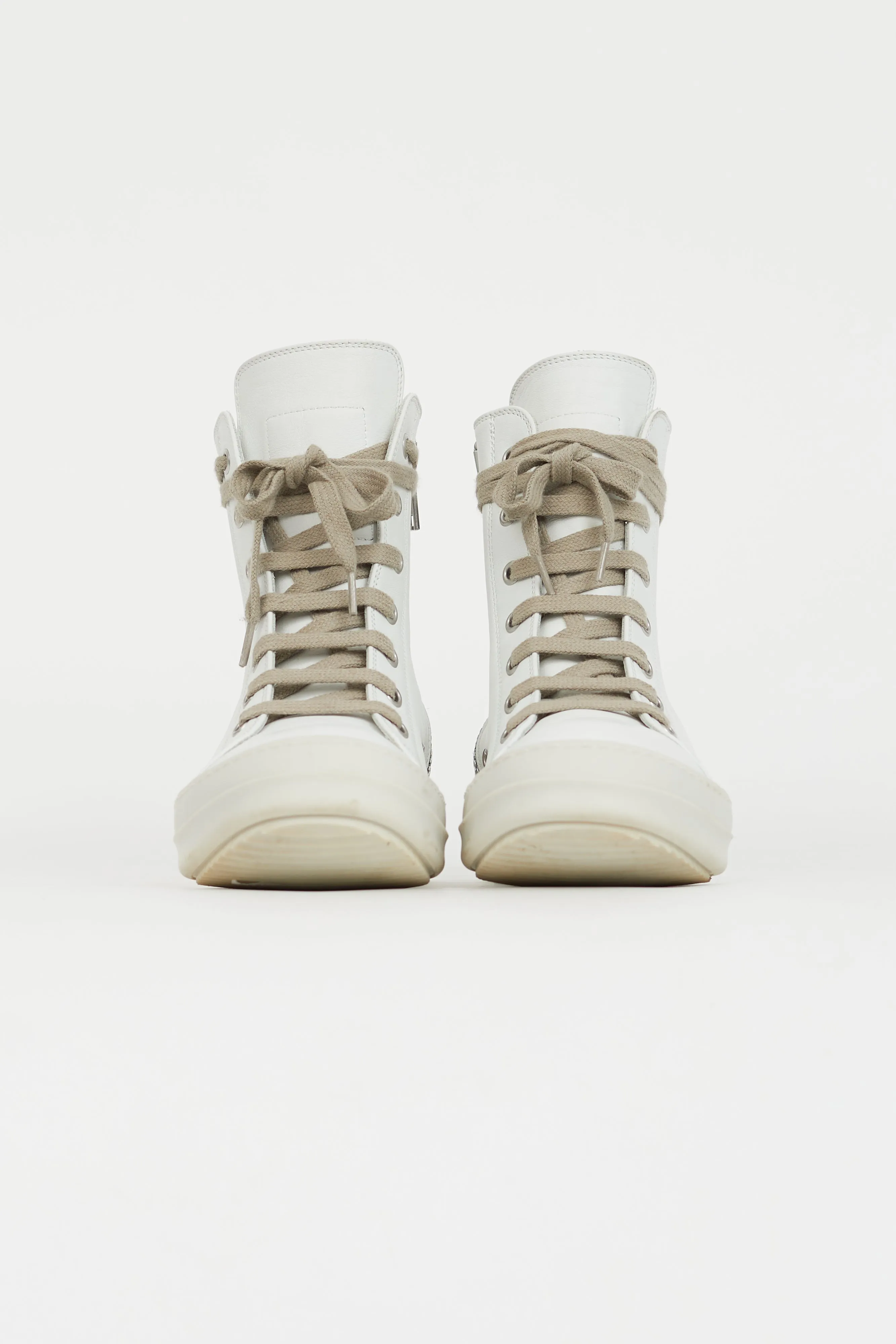White Leather Ramones High-Top Sneaker