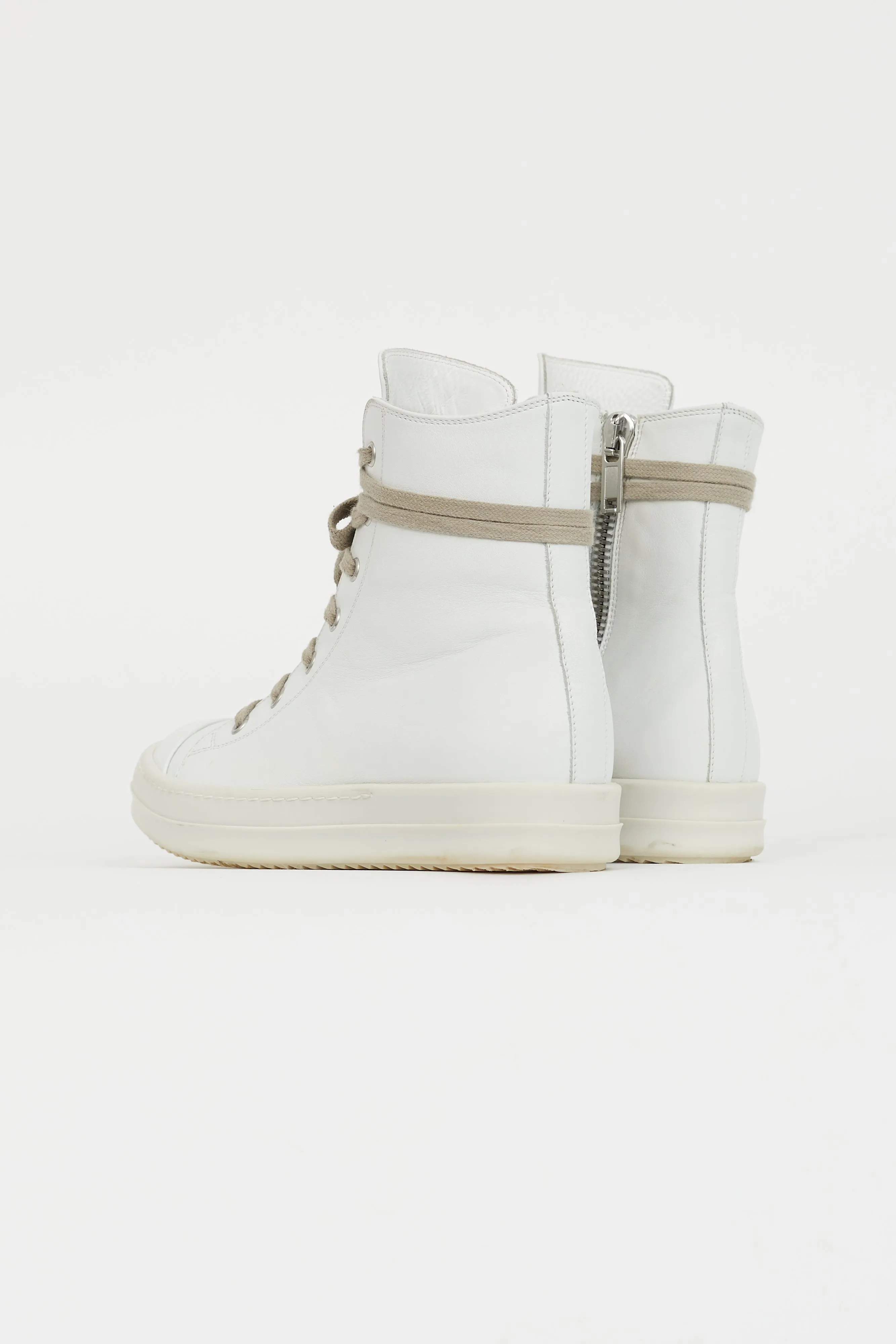 White Leather Ramones High-Top Sneaker