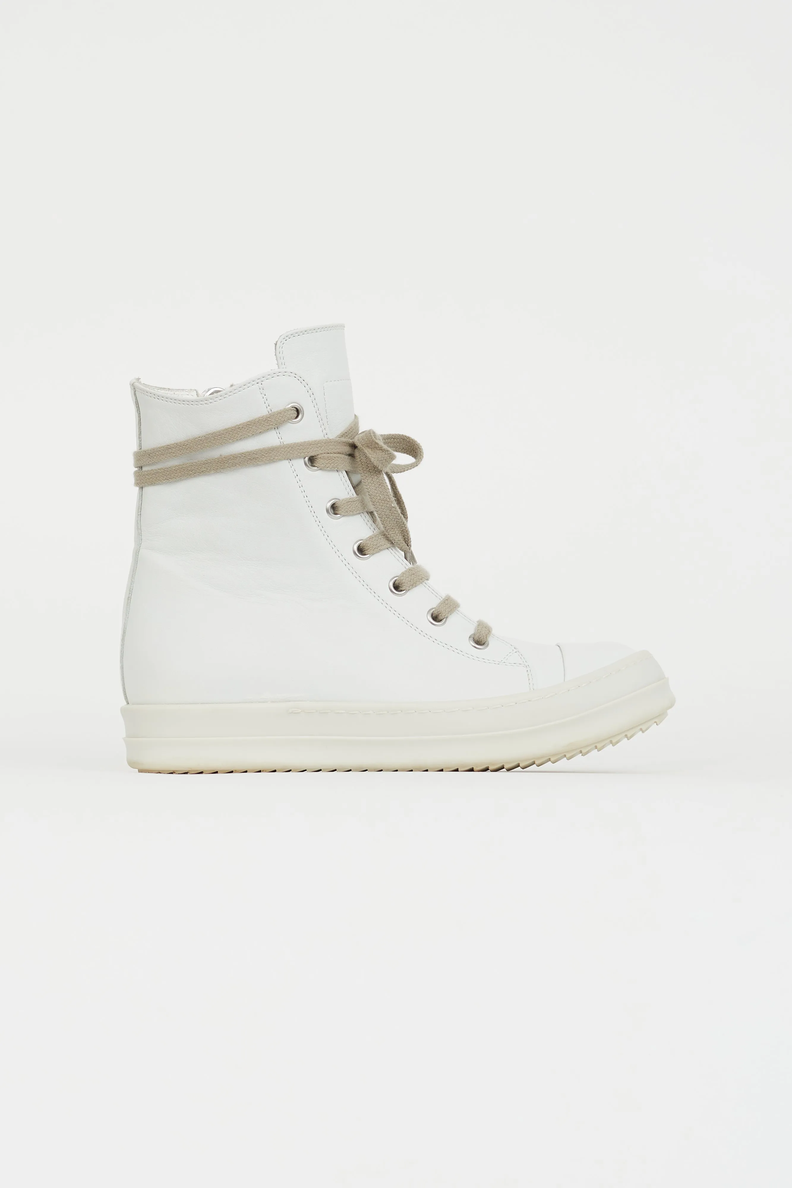White Leather Ramones High-Top Sneaker
