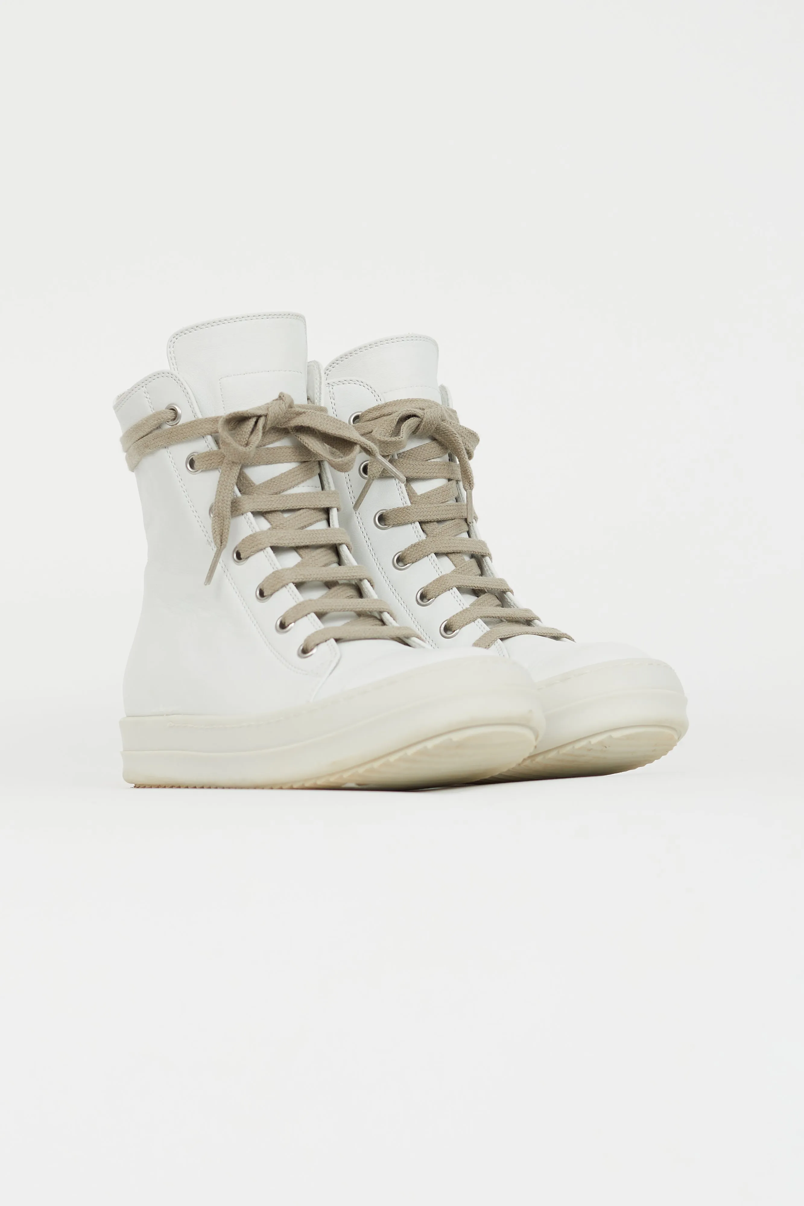 White Leather Ramones High-Top Sneaker