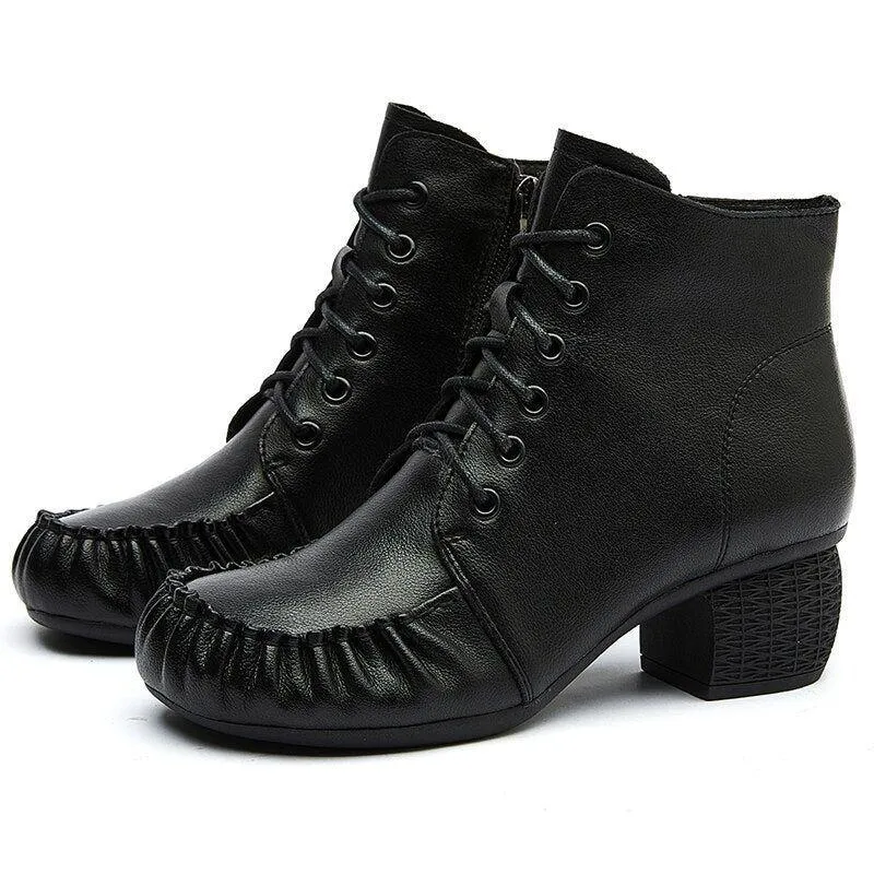 Women's Casual Shoes Handmade Leather Ankle Boots 2093