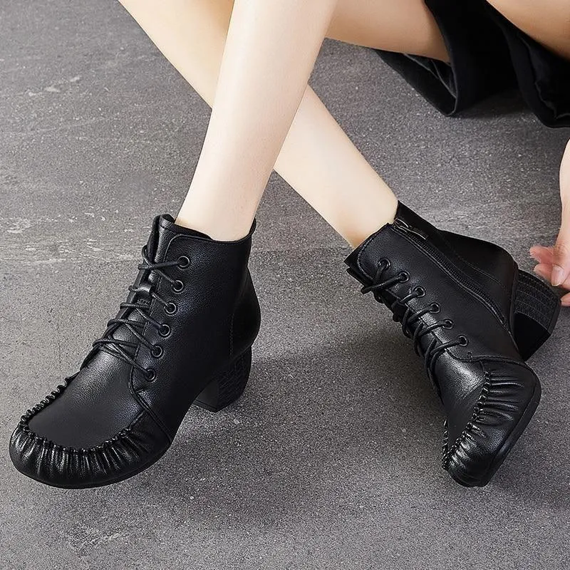 Women's Casual Shoes Handmade Leather Ankle Boots 2093