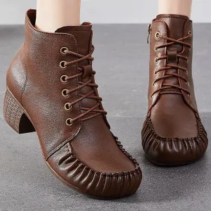 Women's Casual Shoes Handmade Leather Ankle Boots 2093