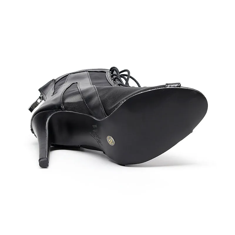 Women's Customized Heel Rubber Sole  Jazz Shoes Lace-up Dance Heels Boots