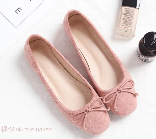 xiangtuibao Women's Square Toe Bow-knot European American Style Lady Microfiber Big Size 34-45 Flat Loafer Shoes Ballet Flattie Slip-Ons Red