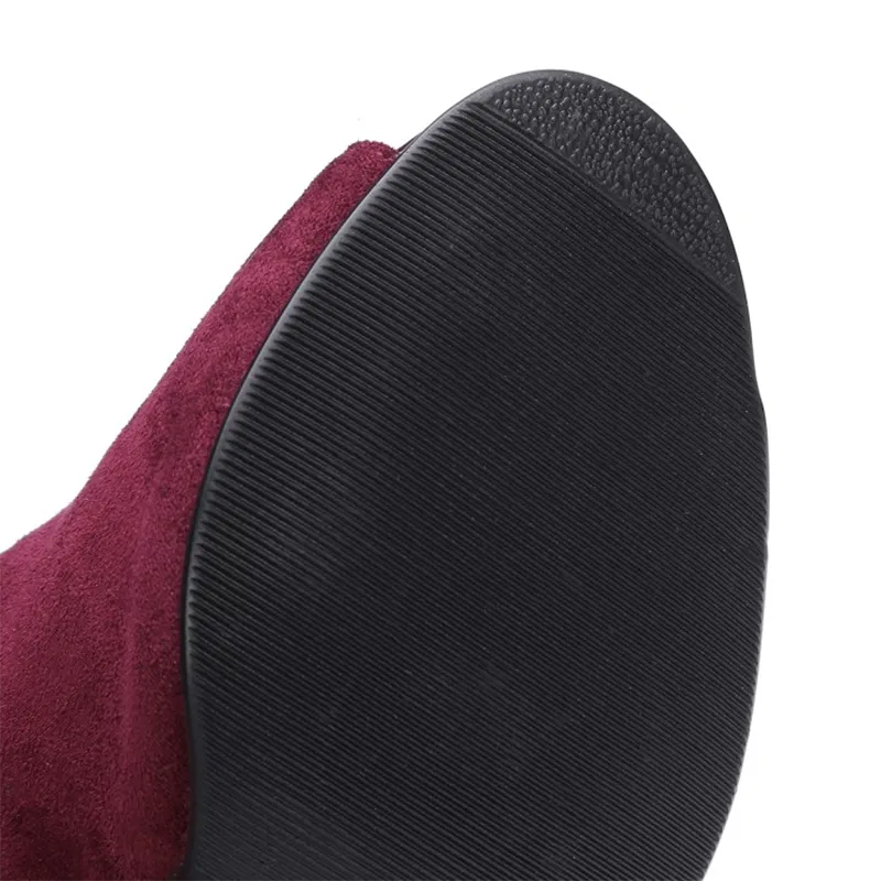 YXZJ Women's PU Suede 10cm Slim Heel Rubber Sole Dance Boots Dance Shoes